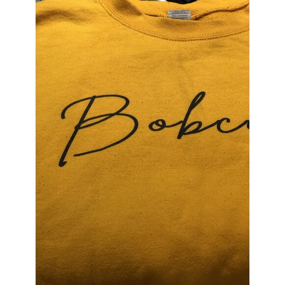 Local Team Preppy Thrashed Yellow Bobcats Pullover Yellow Crewneck Sweatshirt L - Picture 13 of 16